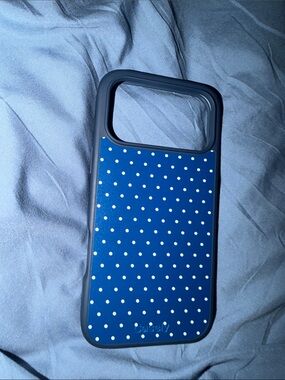 Blue Polka Dot Phone Case with White Dots